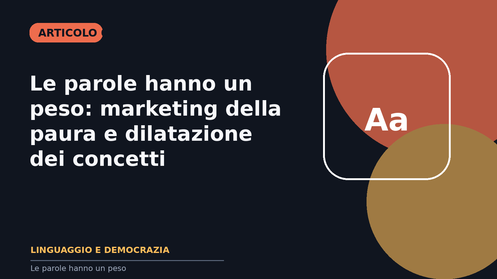 Le parole hanno un peso: marketing della paura e dilatazione dei concetti