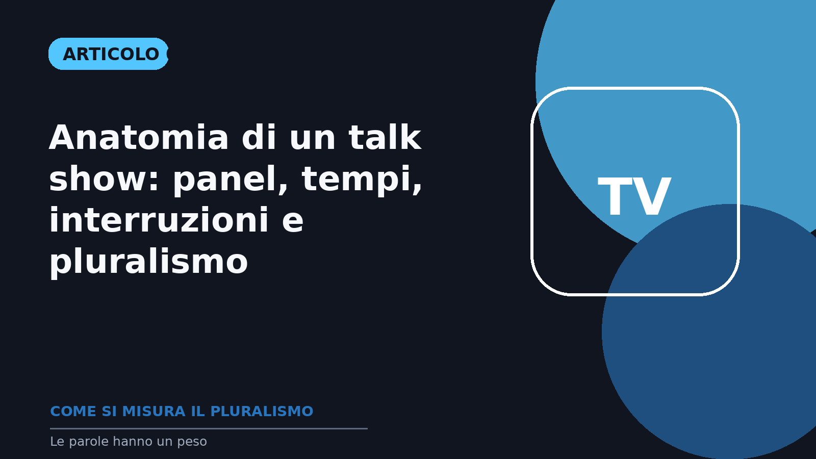 Anatomia di un talk show: panel, tempi, interruzioni e pluralismo