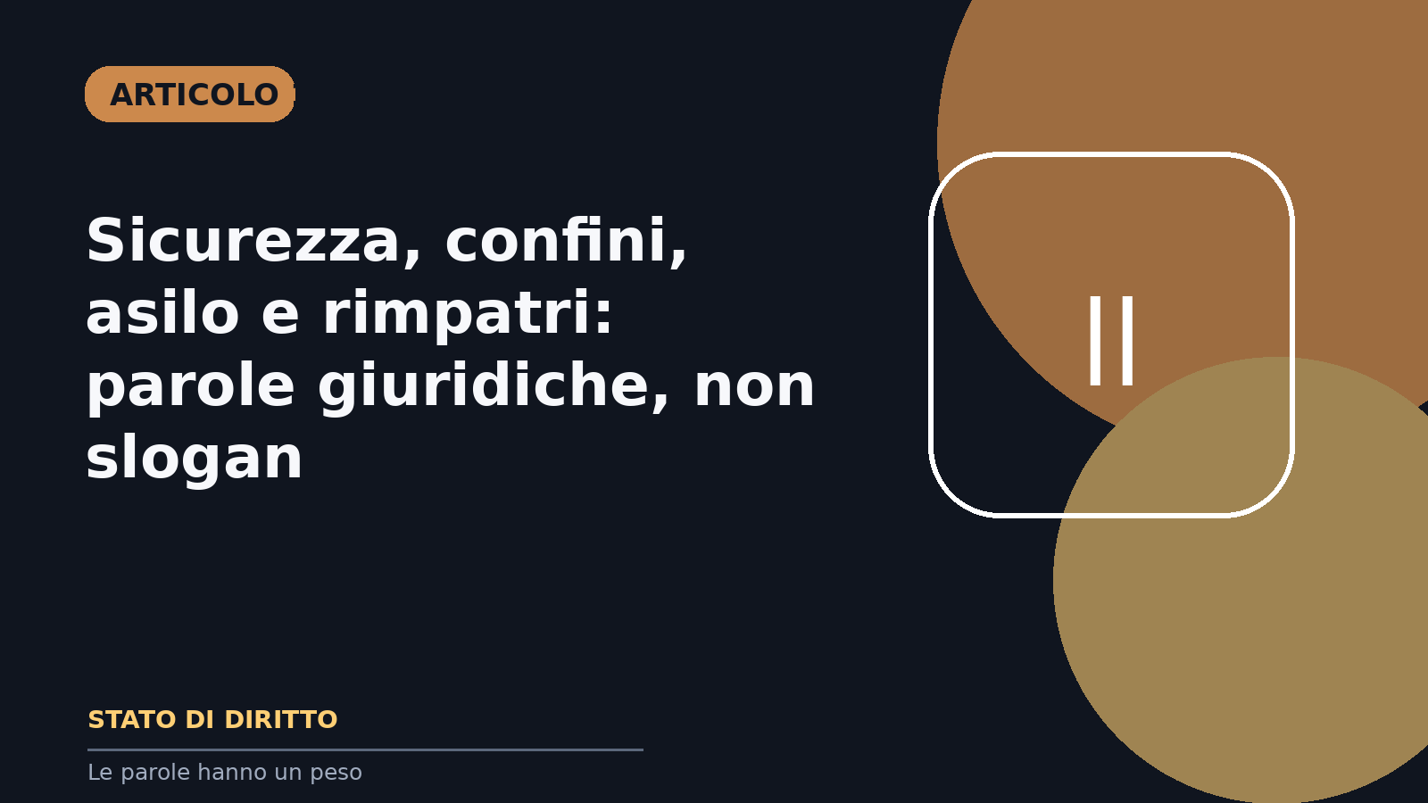 Sicurezza, confini, asilo e rimpatri: parole giuridiche, non slogan