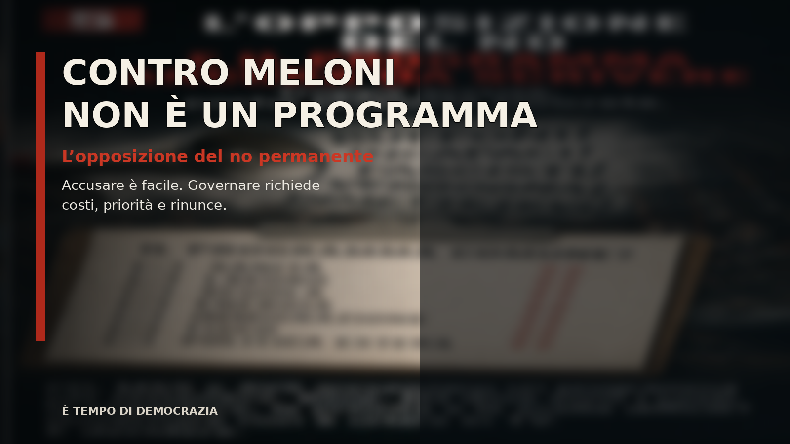 Contro Meloni non è un programma