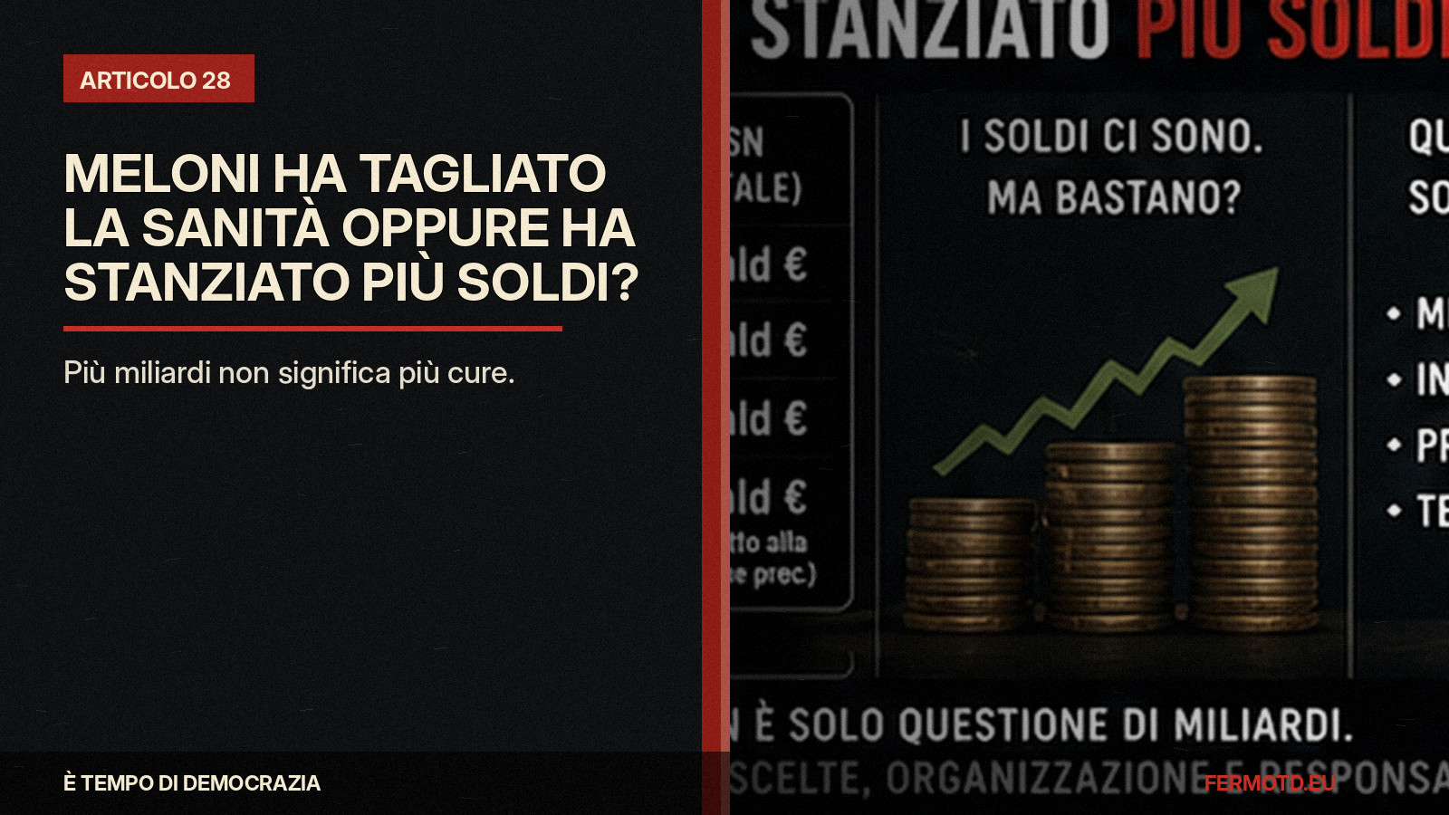 Meloni ha tagliato la sanità oppure ha stanziato più soldi?