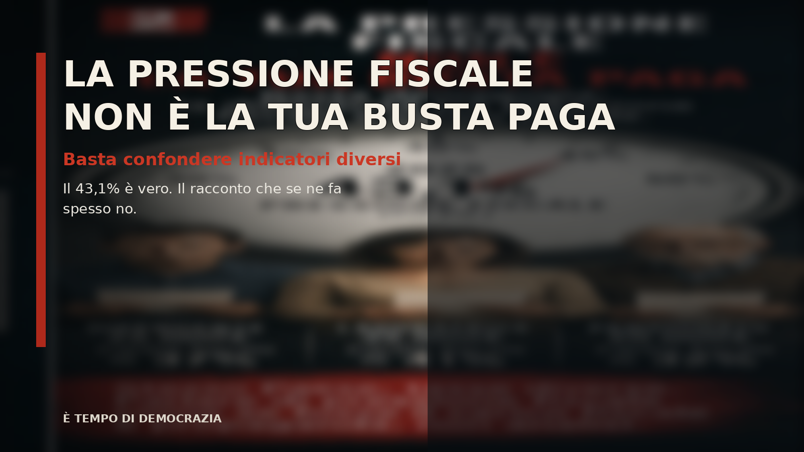 Pressione Fiscale o Carico Fiscale? CHIAREZZA MAI?? o solo marketing
